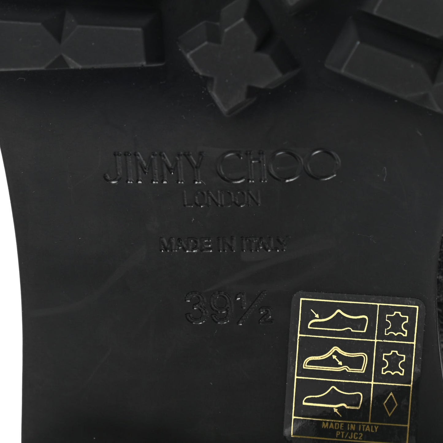 Grained Calfskin Crystal Embellished Cruz Combat Boots 39.5 Black