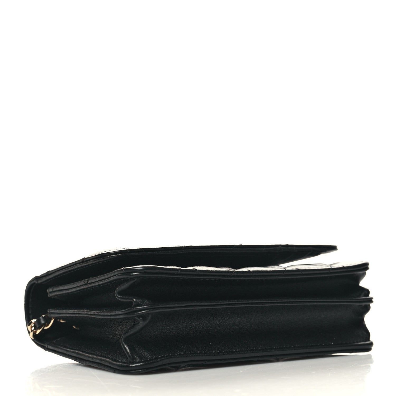 Chanel Lambskin Quilted Mini Camellia Bow Wallet On Chain WOC Black 4 of 11