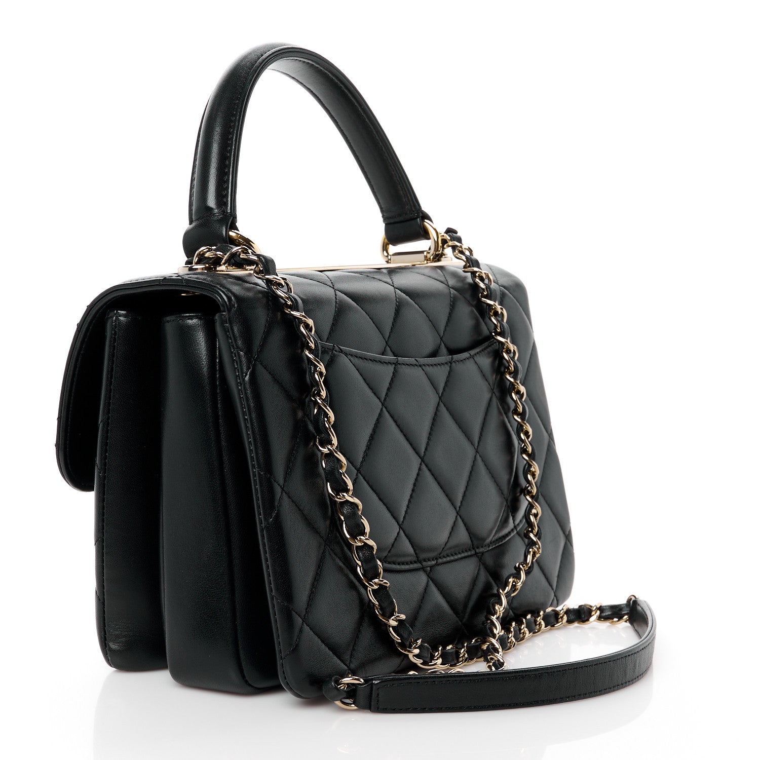 Chanel Lambskin Quilted Small Trendy CC Dual Handle Flap Bag Black 3 of 13