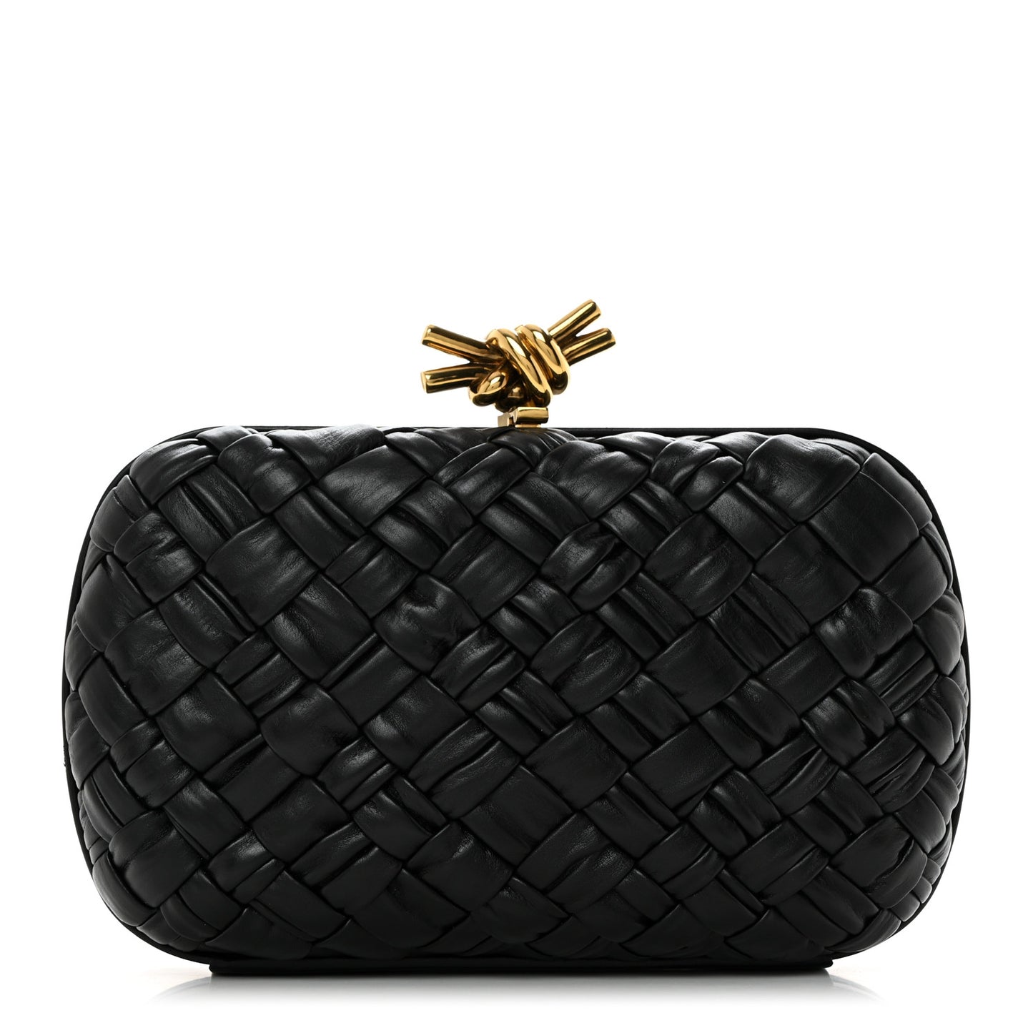 Nappa Intrecciato Knot Clutch Black