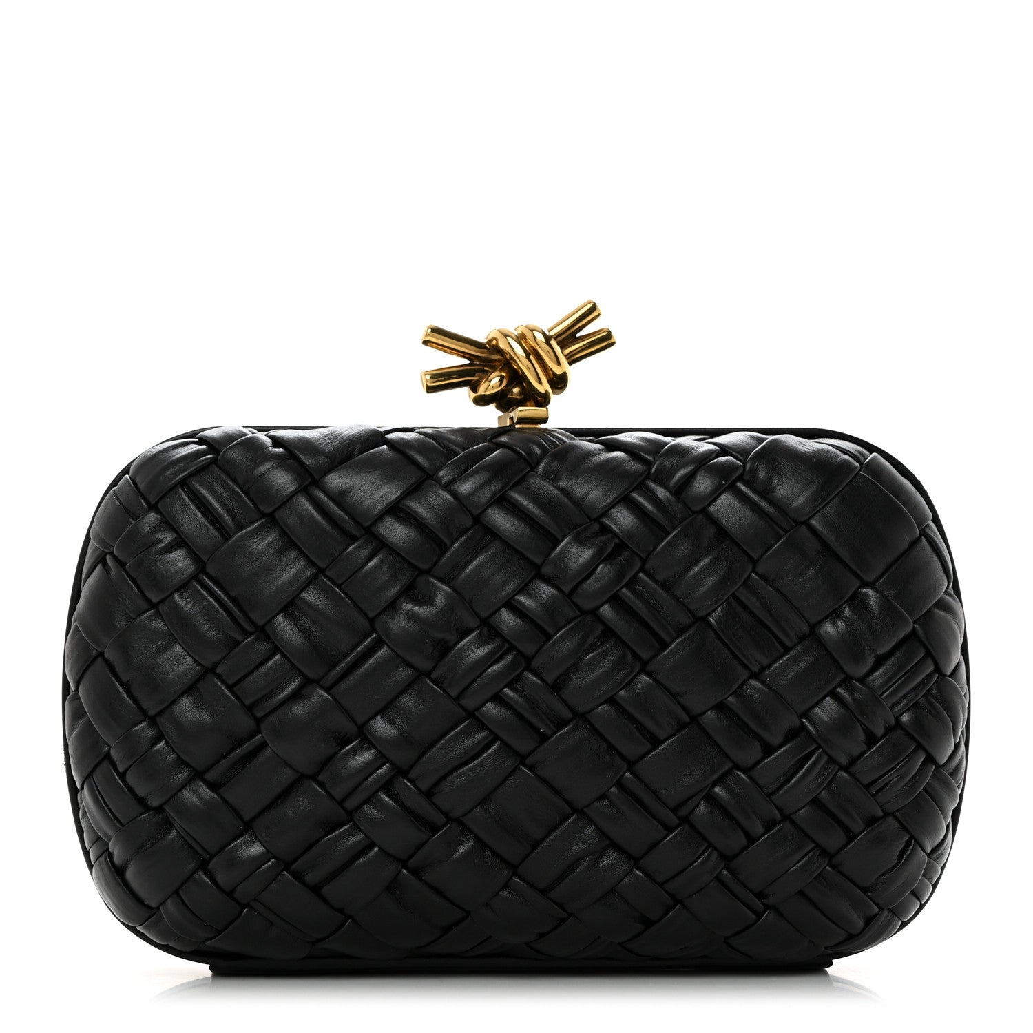 Bottega Veneta Nappa Intrecciato Knot Clutch Black 1 of 6