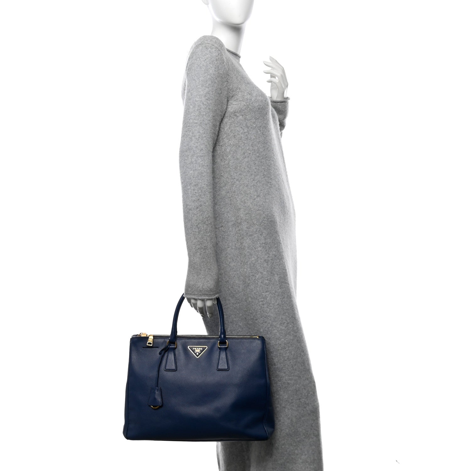 Prada Saffiano Lux Large Galleria Double Zip Tote Bluette 2 of 28
