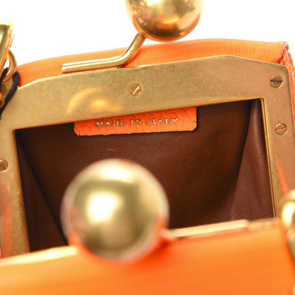 Burberry Lizard Mini Frame Bag Orange 6 of 10