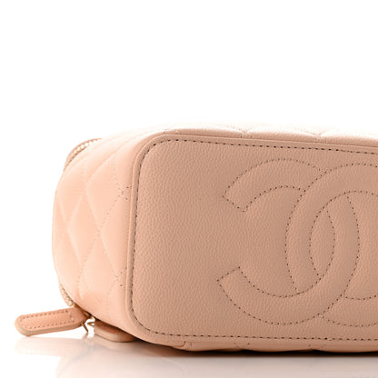 Chanel Caviar Quilted Small Vanity Case With Chain Light Beige 10 of 12