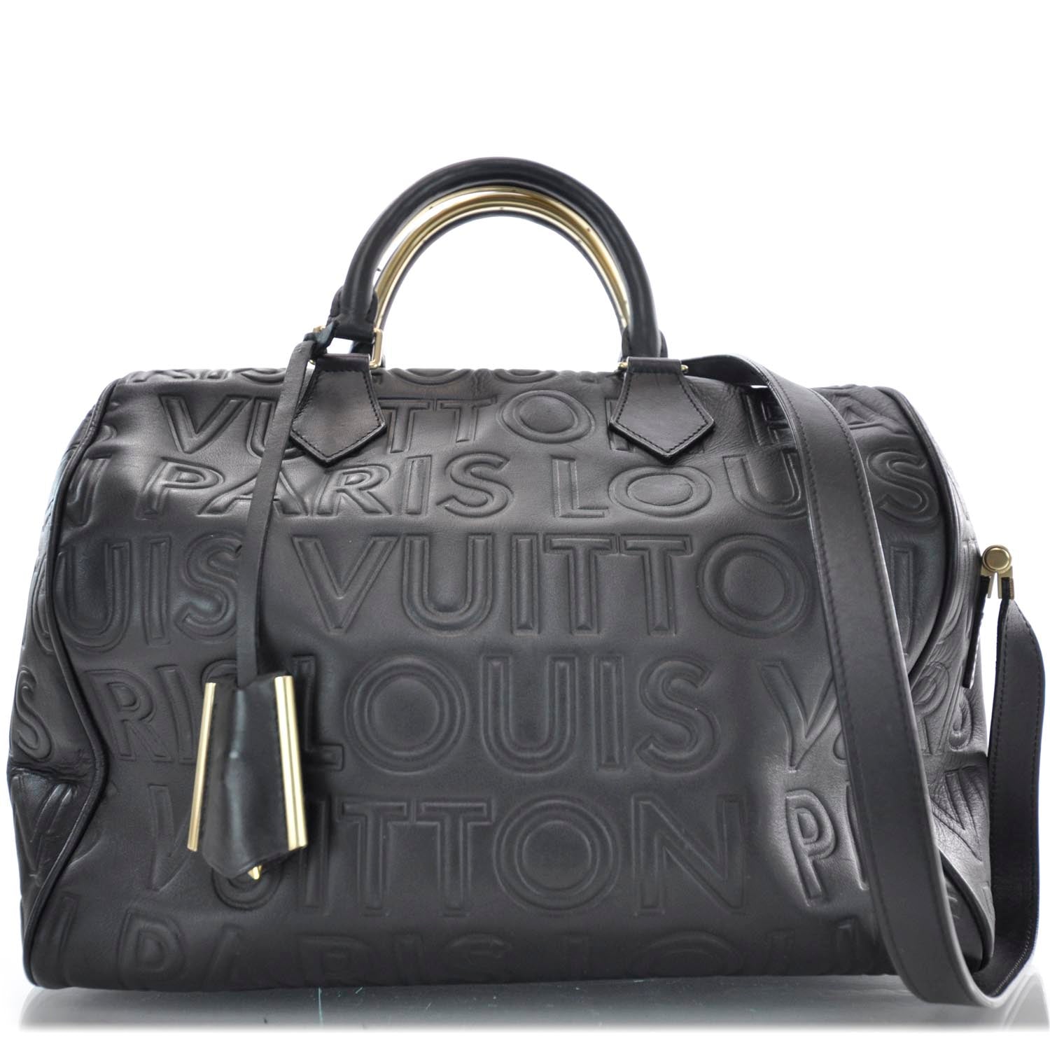 Louis Vuitton Calfskin Embossed Speedy Cube 30 Black 1 of 9