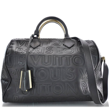 Louis Vuitton Calfskin Embossed Speedy Cube 30 Black 1 of 9