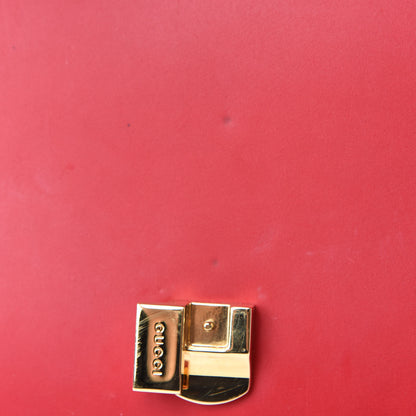 Gucci Calfskin Small Sylvie Shoulder Bag Hibiscus Red 8 of 11