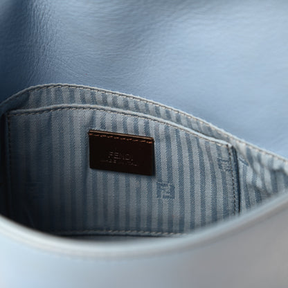 Fendi Vitello Flamingo Enamel Fendista Pouchette Crossbody Blue 8 of 11