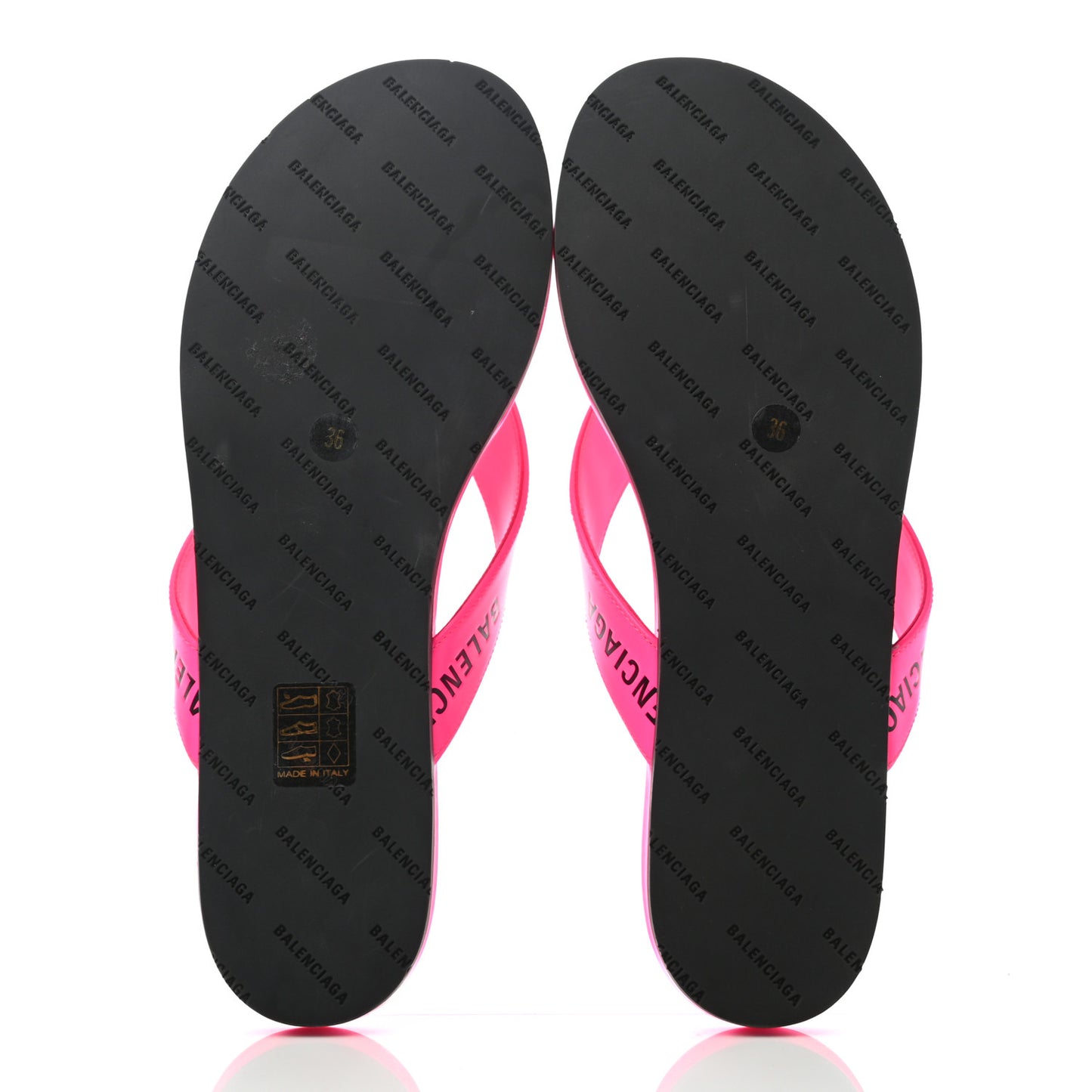 Calfskin Logo Thong Sandals 36 Neon Pink