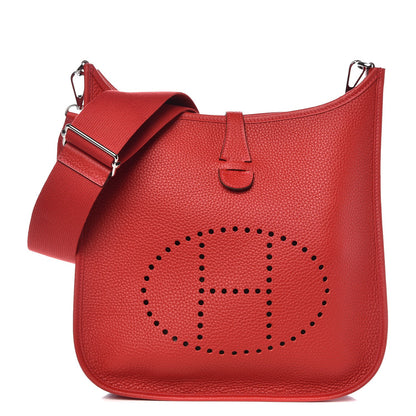 Hermes Taurillon Clemence Evelyne III PM Rouge Casaque 1 of 8