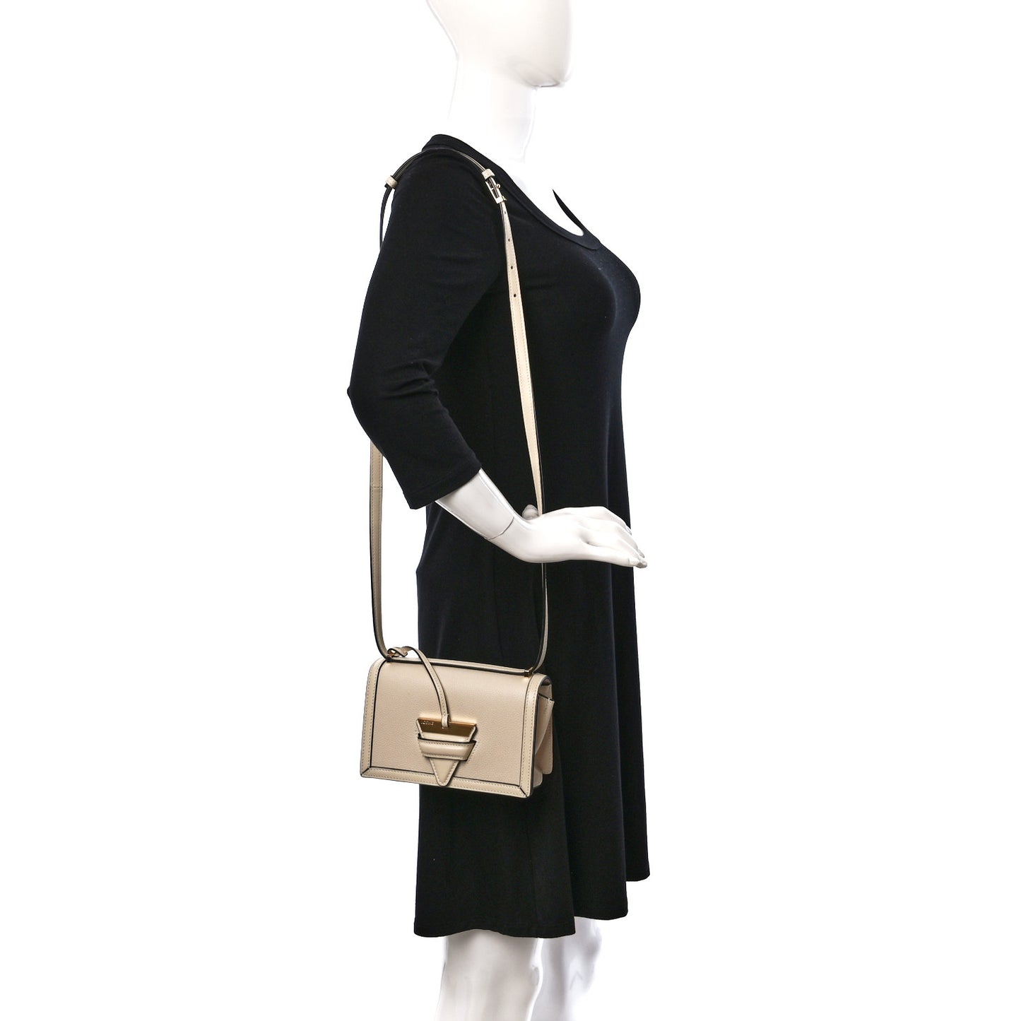 Calfskin Small Barcelona Shoulder Bag Ivory