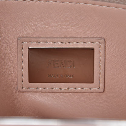 Fendi Vitello Seta Shiny Nappa Ribbon Lace Up Floral Medium Peekaboo Iconic Satchel Baby Pink Multicolor 7 of 10