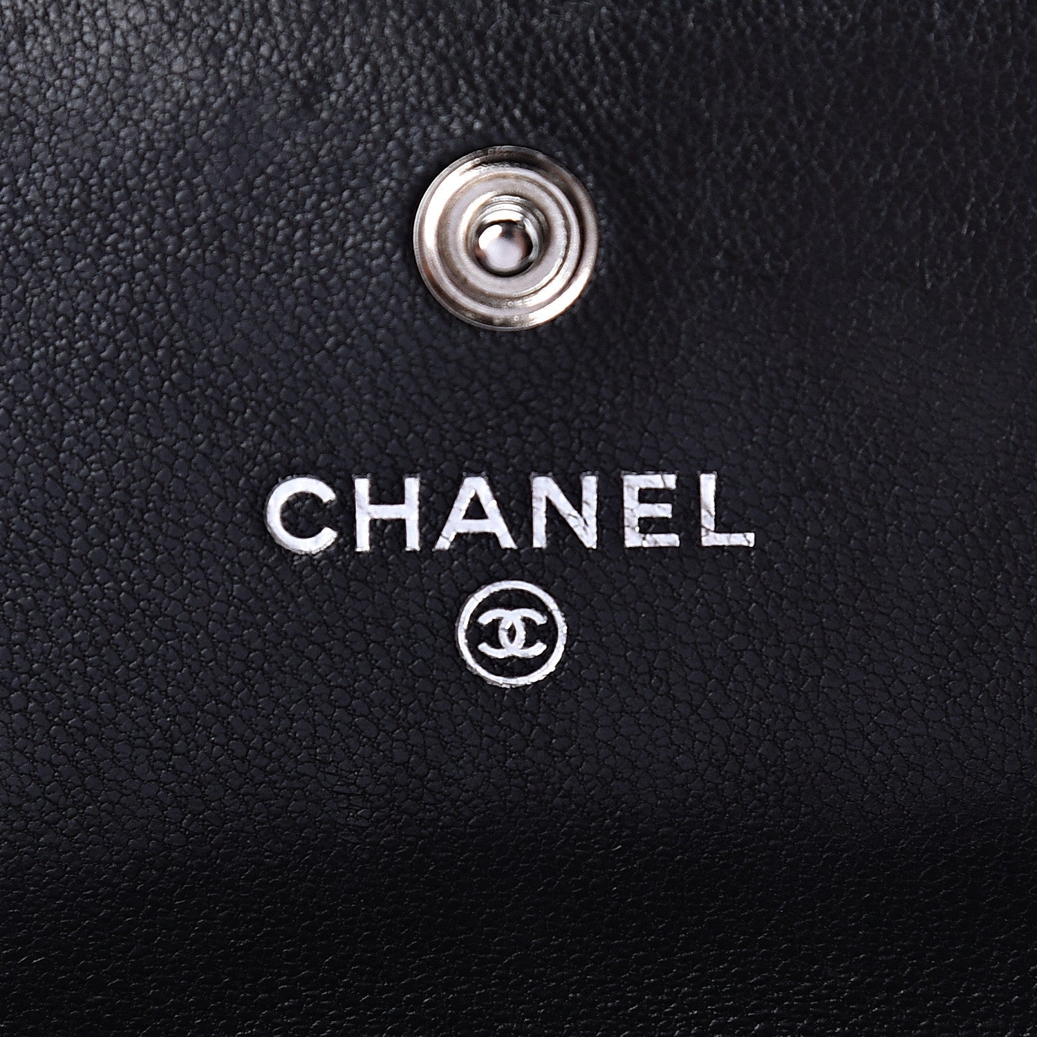 Chanel Lambskin Embossed Camellia Large Gusset Flap Wallet Black 8 of 14