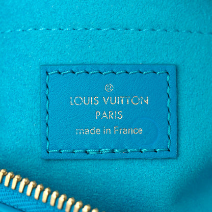 Louis Vuitton Calfskin Nanogram Embossed Speedy 20 Bleu 6 of 10