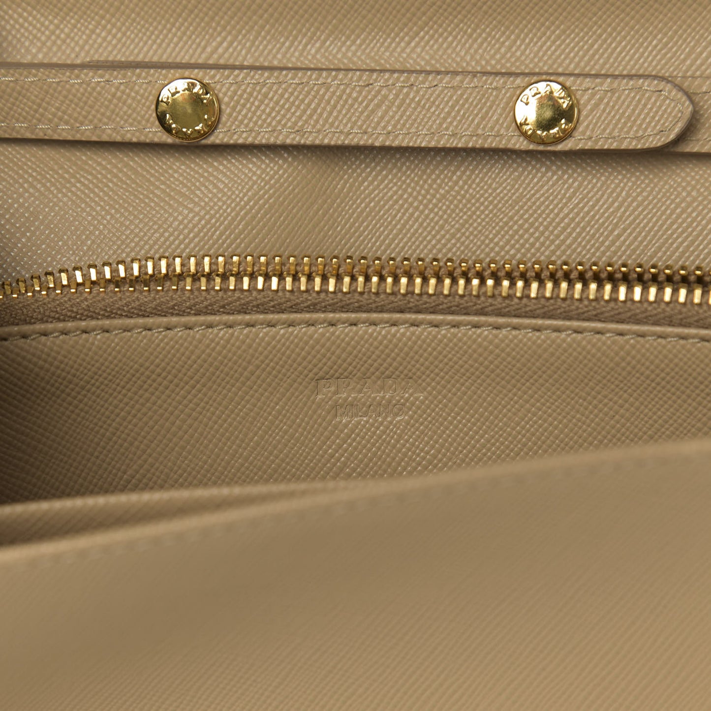 Saffiano Metal Flap Wallet with Strap Sabbia