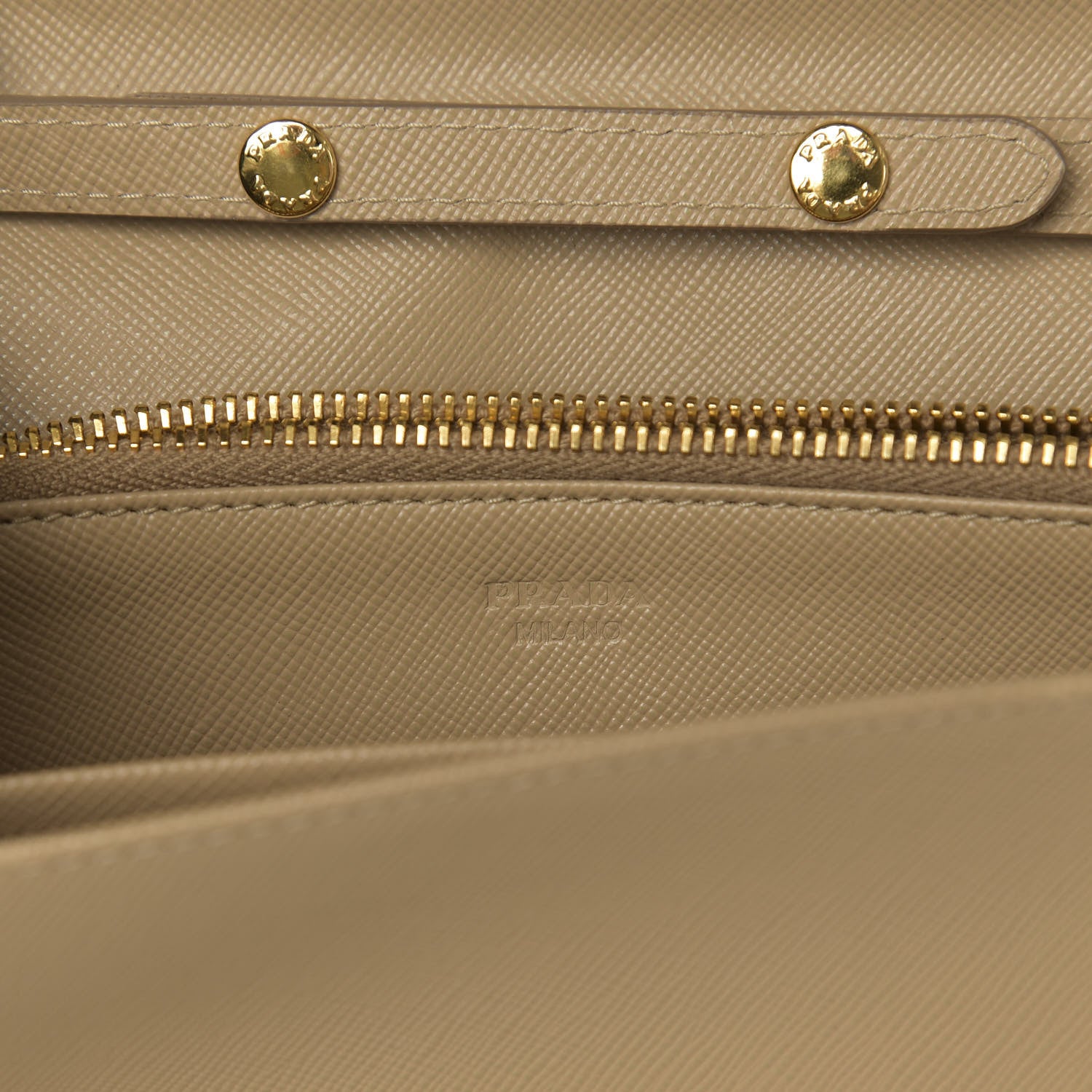 Prada Saffiano Metal Flap Wallet with Strap Sabbia 6 of 11