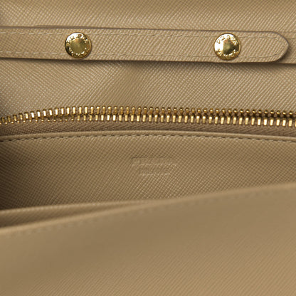Prada Saffiano Metal Flap Wallet with Strap Sabbia 6 of 11