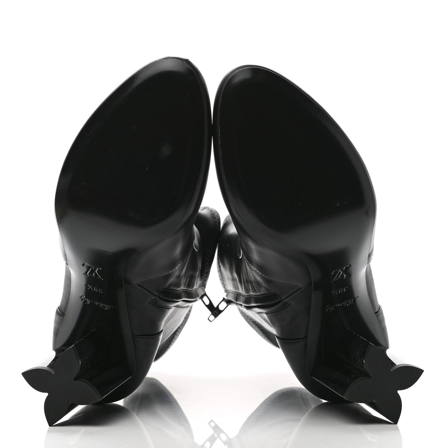 Calfskin Silhouette Ankle Boots 39.5 Black