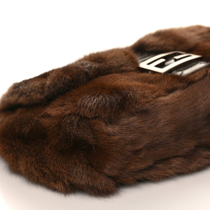 Fendi Mink Fur Snakeskin Mama Baguette 7 of 8