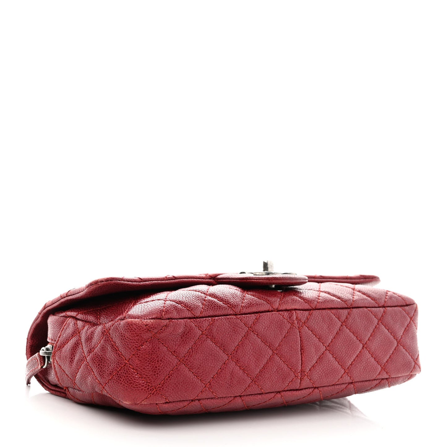 Caviar Quilted Jumbo Easy Flap Red
