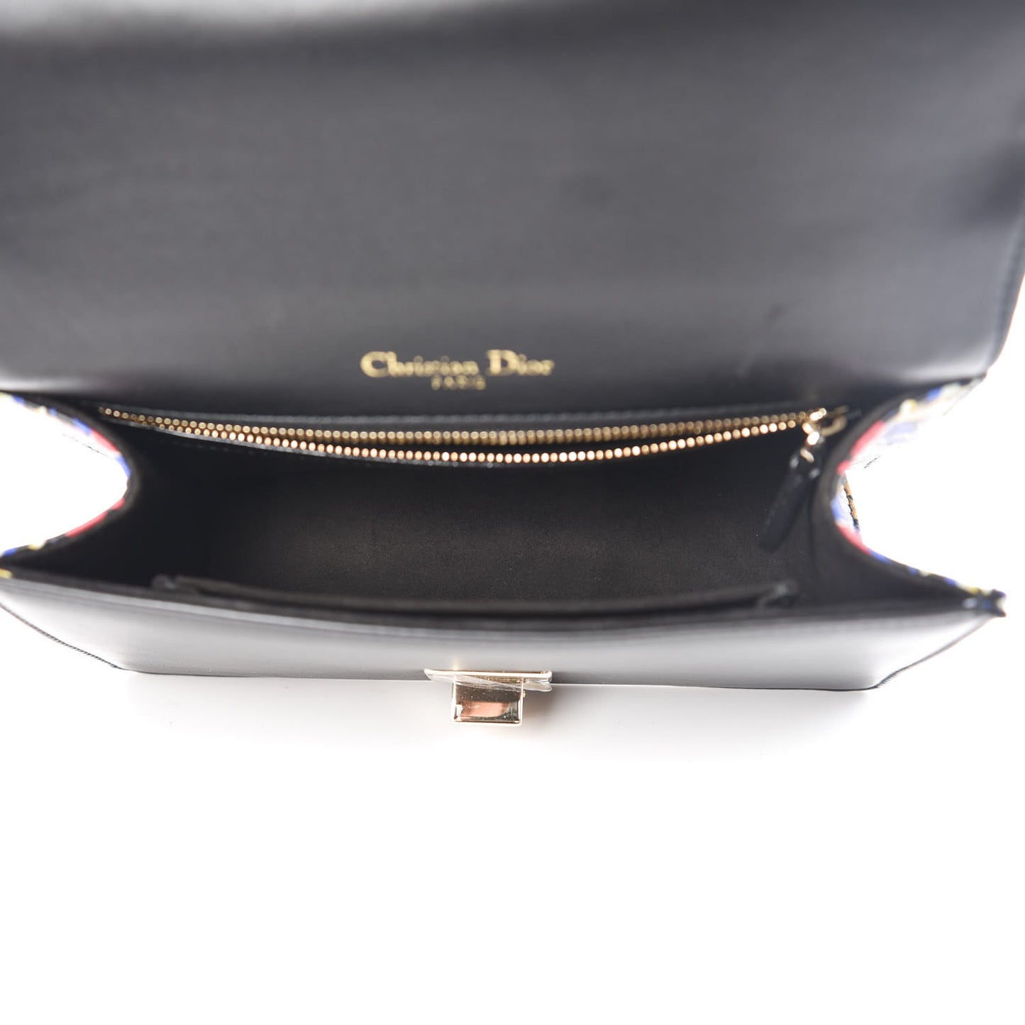Calfskin Butterfly Printed Small Diorama Flap Bag Multicolor