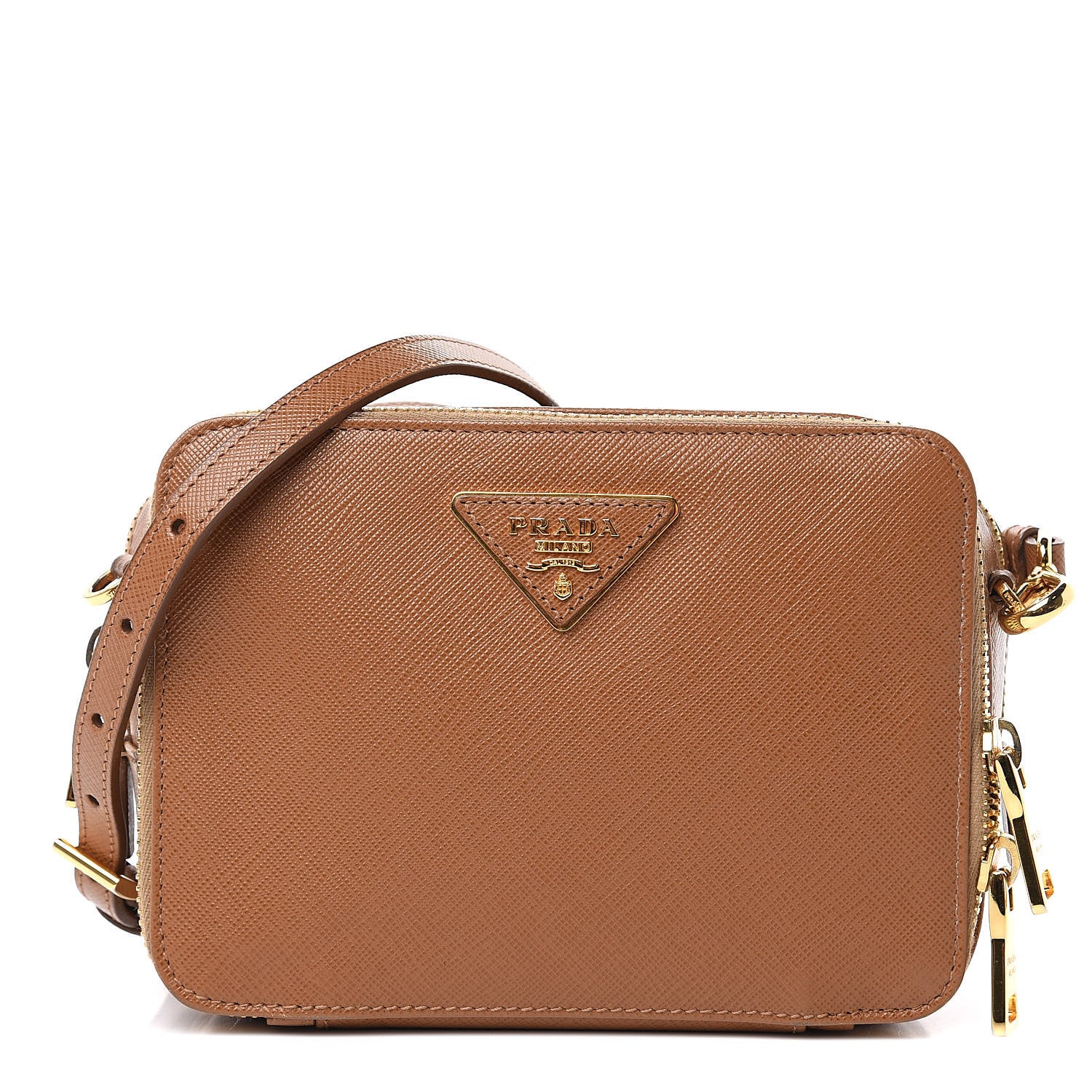 Prada Saffiano Mini Double Zip Shoulder Bag 1 of 14