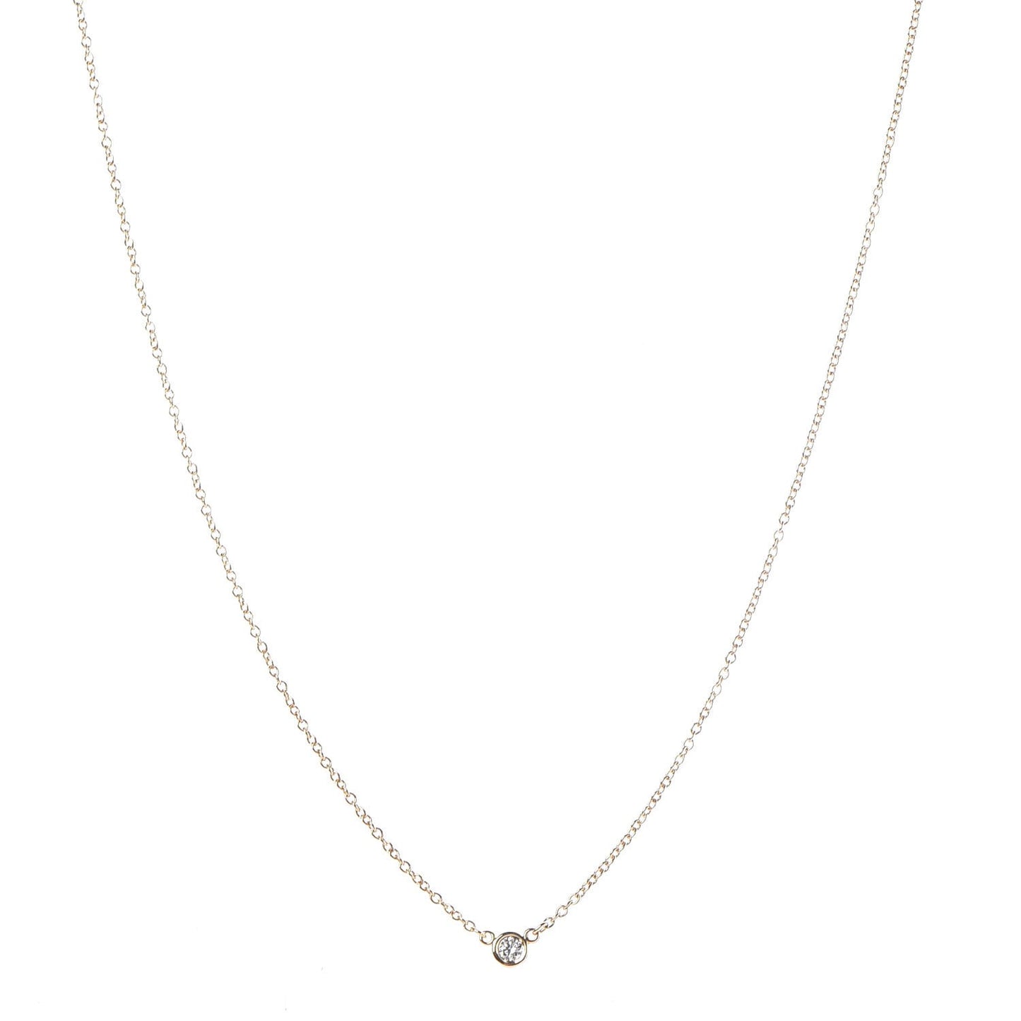 18K Yellow Gold Diamond .05ct Elsa Peretti Diamonds by the Yard Pendant Necklace