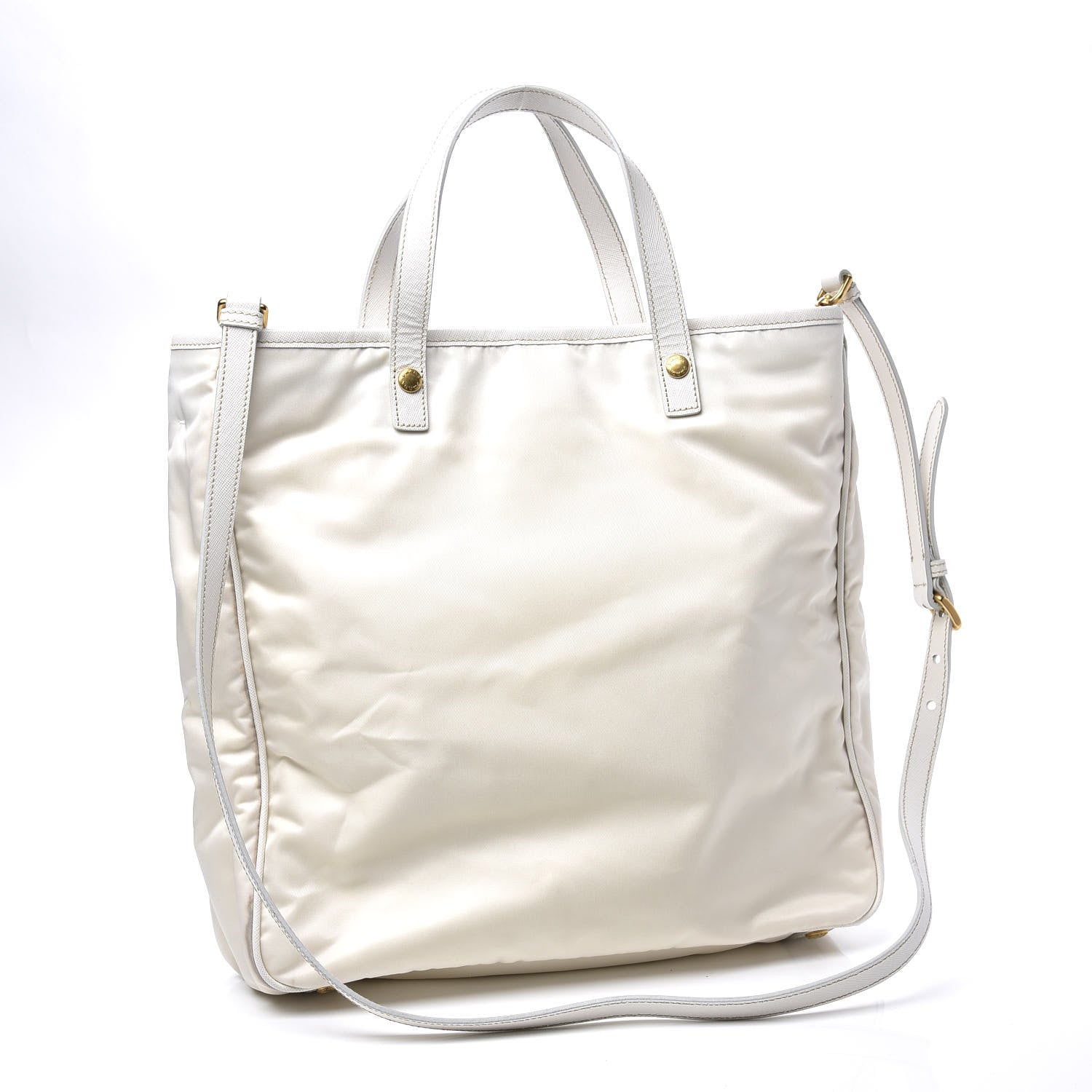 Prada Tessuto Nylon Oro Tote White 2 of 11