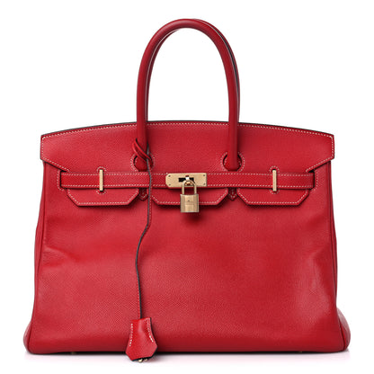 Hermes Epsom Candy Birkin 35 Rouge Casaque Bleu Thalassa 1 of 24