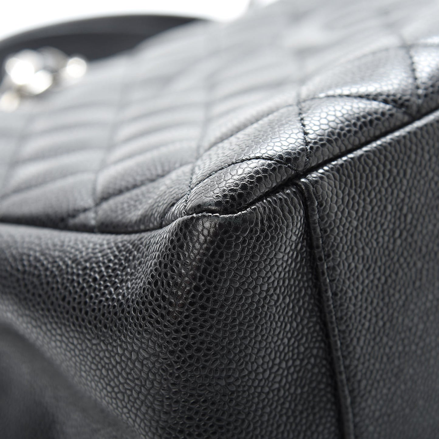 Caviar Quilted Grand Shopping Tote GST Black