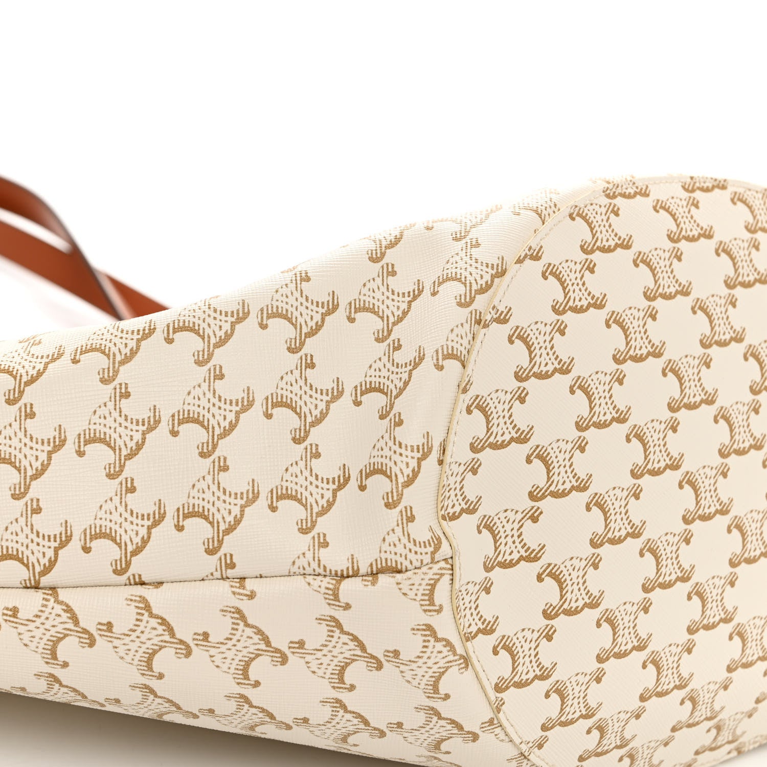 Celine Calfskin Canvas Triomphe Large Couffin White 8 of 9
