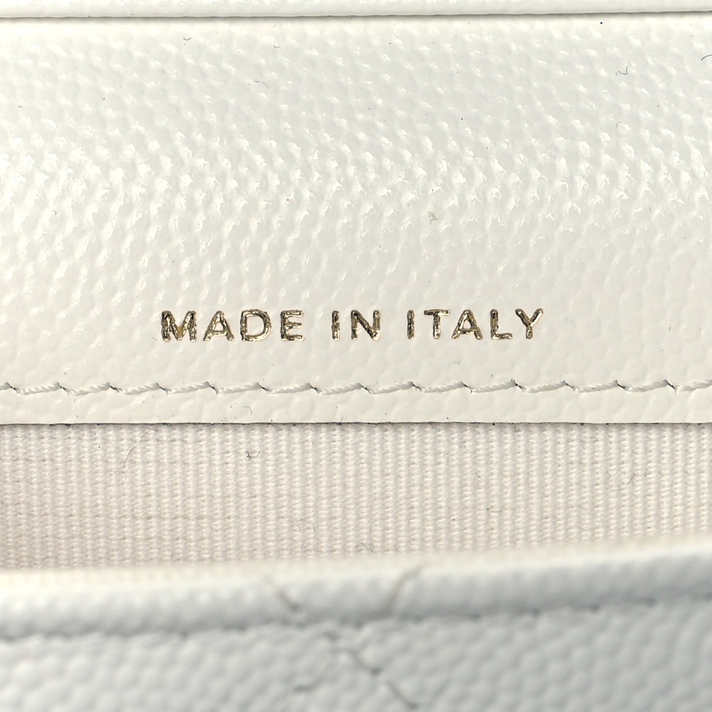 Caviar Quilted Mini Chain Bag White