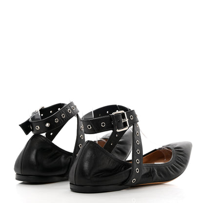 Valentino Garavani Nappa Love Latch Ballerina Flats 37 Black 4 of 9