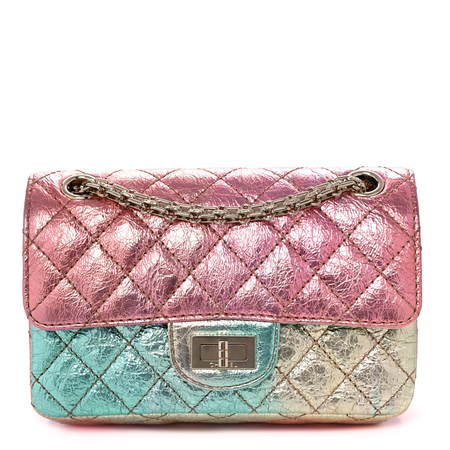 Chanel Metallic Goatskin Quilted Mini 2.55 Reissue Flap Multicolor 1 of 11