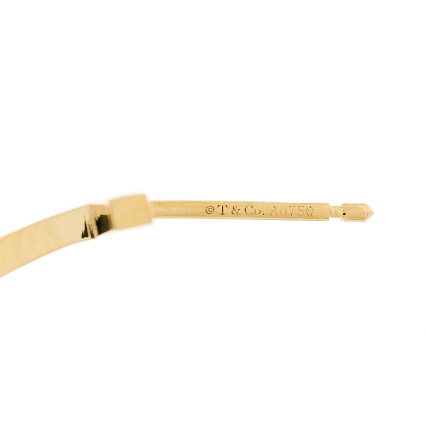 Tiffany 18K Yellow Gold Extra Large T Wire Hoop Earrings 4 of 4