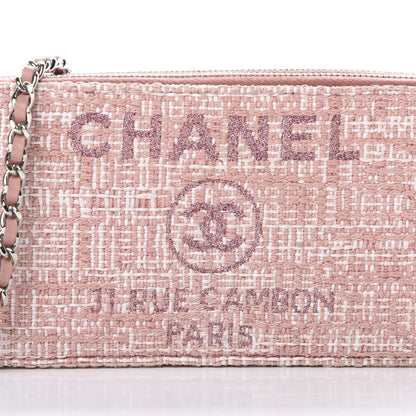 Chanel Canvas Small Deauville Clutch With Chain Pink 10 of 13