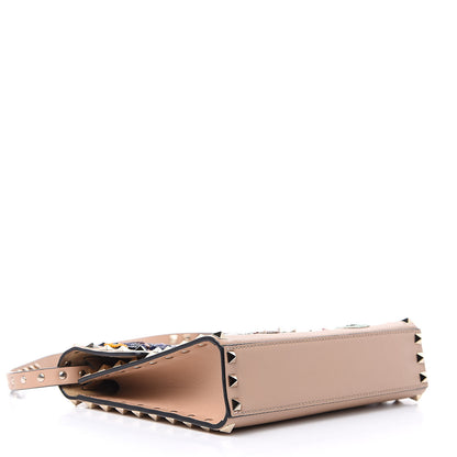 Valentino Garavani Calfskin Butterfly Embroidered Medium Rockstud Flip Lock Crossbody Bag Skin Sorbet 4 of 14