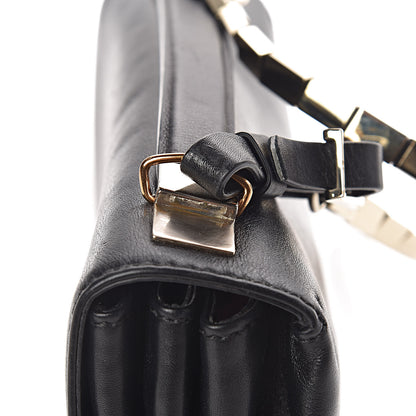 Valentino Garavani Vitello Flap Accordion Shoulder Flap Black 21 of 25