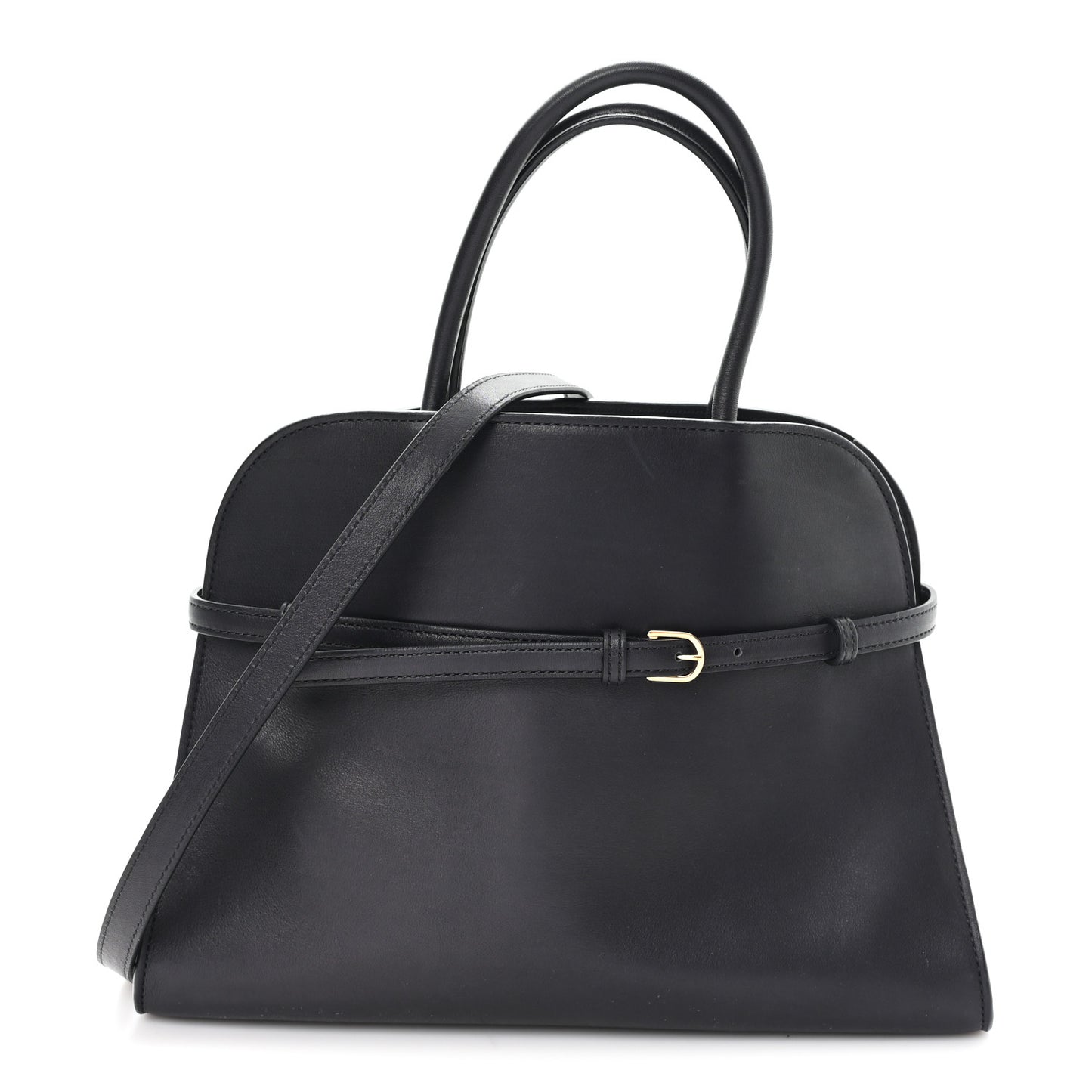 Polished Saddle Calfskin Soft Margaux 12 Black