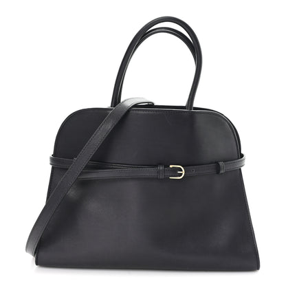 The Row Polished Saddle Calfskin Soft Margaux 12 Black 1 of 11