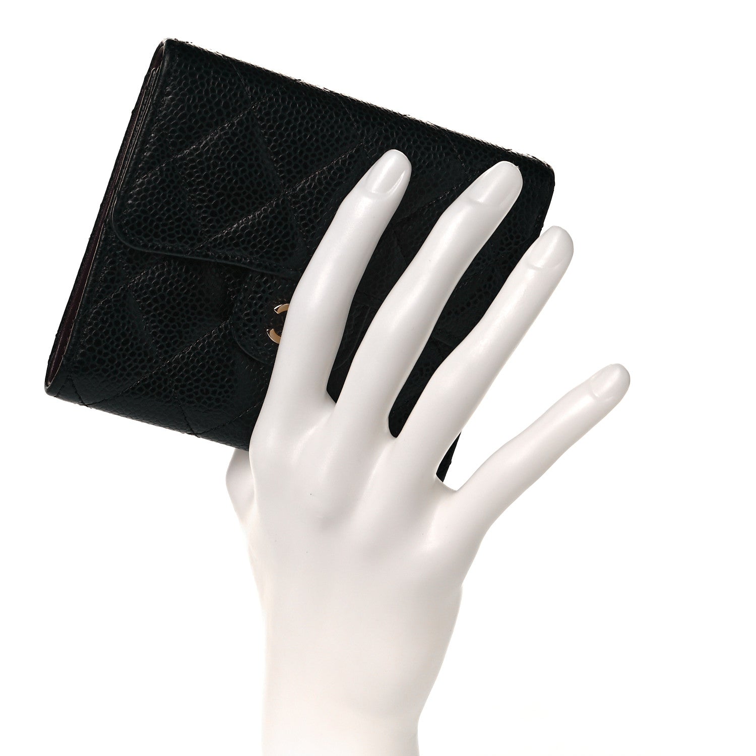 Chanel Caviar Quilted Compact Flap Wallet Black 2 of 8