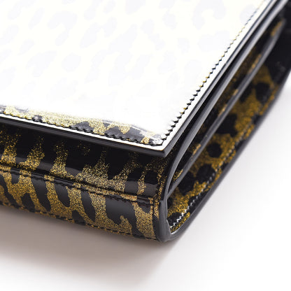 Saint Laurent Patent Leopard Print Monogram Chain Wallet Leopard Black Gold 8 of 9