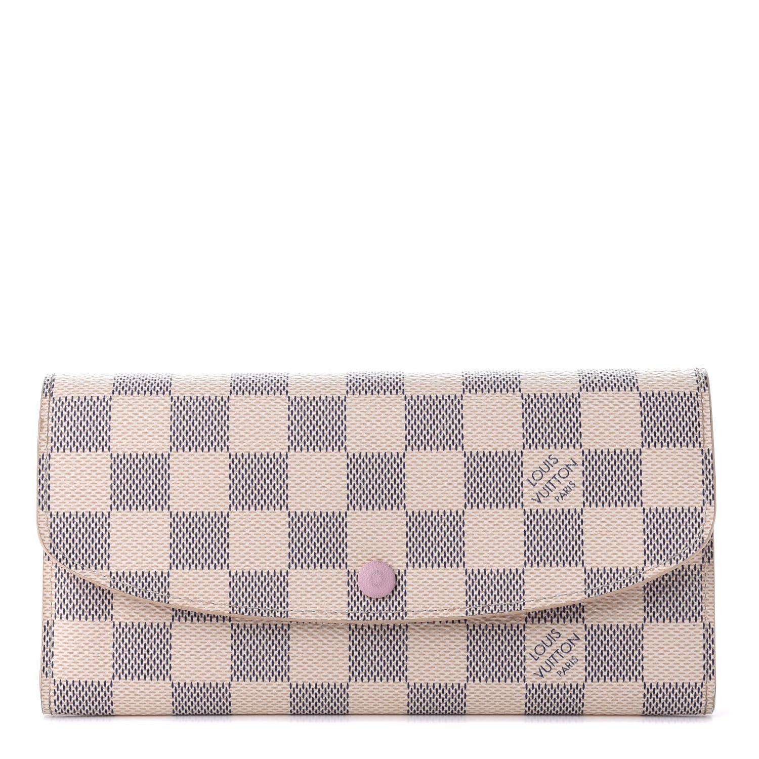 Louis Vuitton Damier Azur Emilie Wallet Rose Ballerine 1 of 11