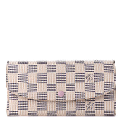 Louis Vuitton Damier Azur Emilie Wallet Rose Ballerine 1 of 11
