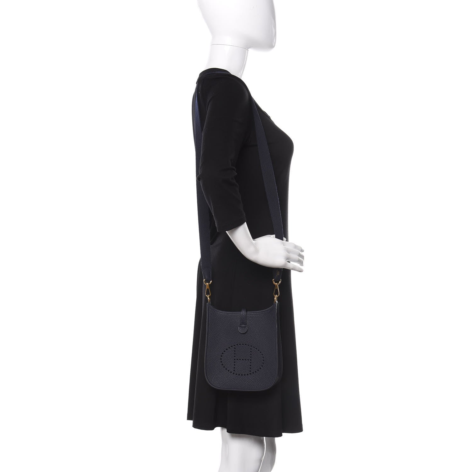 Hermes Taurillon Clemence Amazone Evelyne TPM Bleu Nuit Bleu Indigo 2 of 9