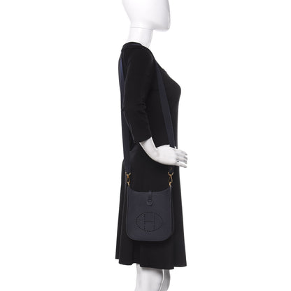 Hermes Taurillon Clemence Amazone Evelyne TPM Bleu Nuit Bleu Indigo 2 of 9