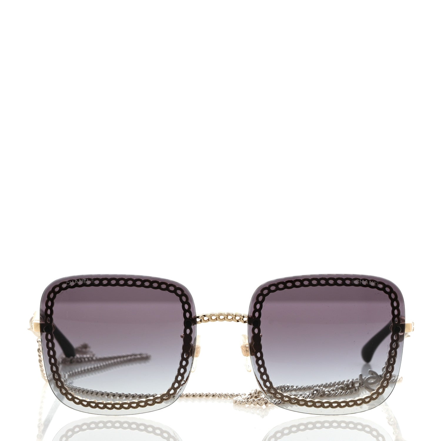 Chanel Square Removable Chain Sunglasses 4244 Black 5 of 11