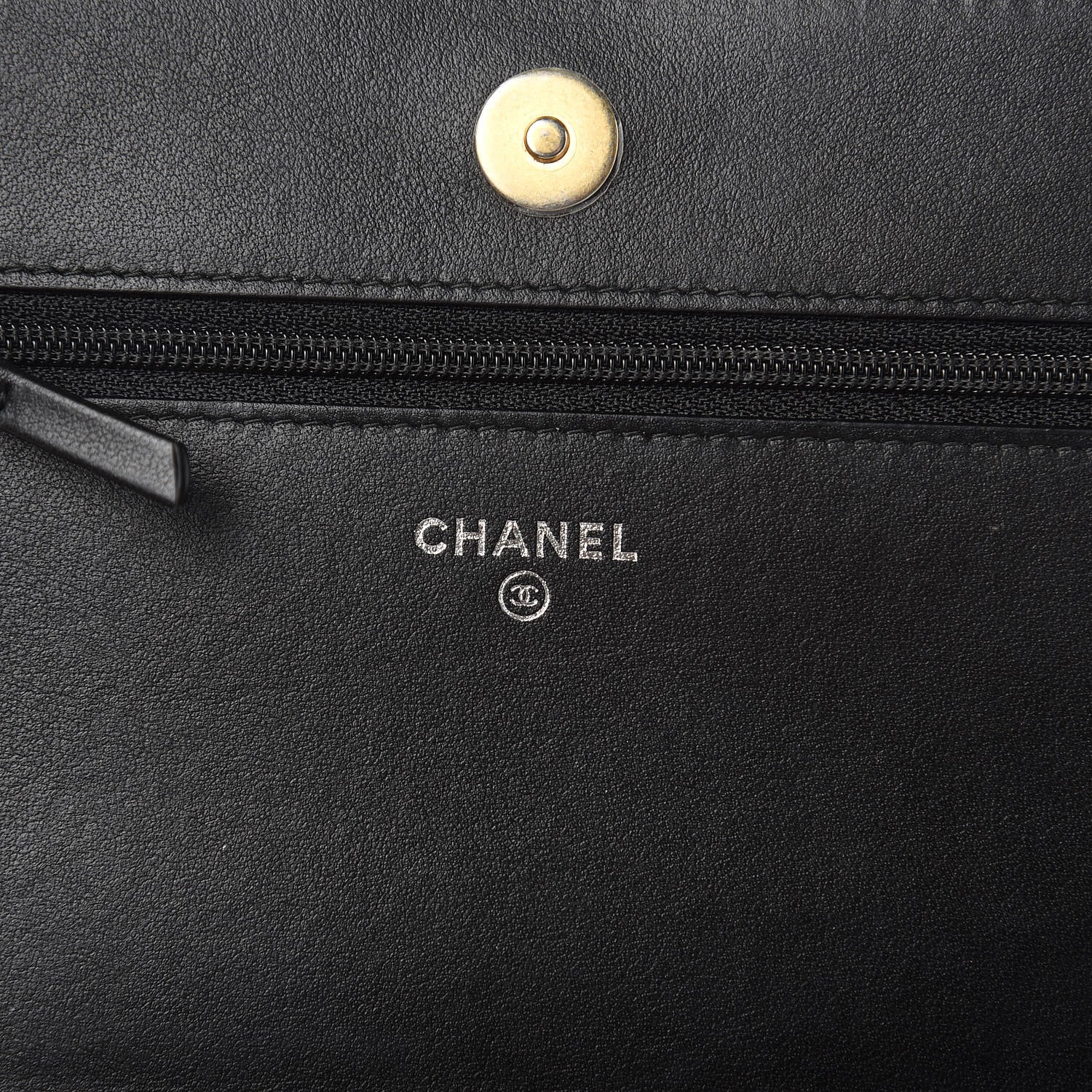 Chanel Aged Calfskin Quilted Gabrielle Wallet On Chain WOC Beige Black 6 of 10