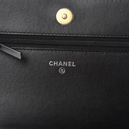Chanel Aged Calfskin Quilted Gabrielle Wallet On Chain WOC Beige Black 6 of 10