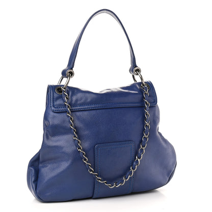 Chanel Glazed Caviar Coco Rider Flap Hobo Navy Blue 3 of 9